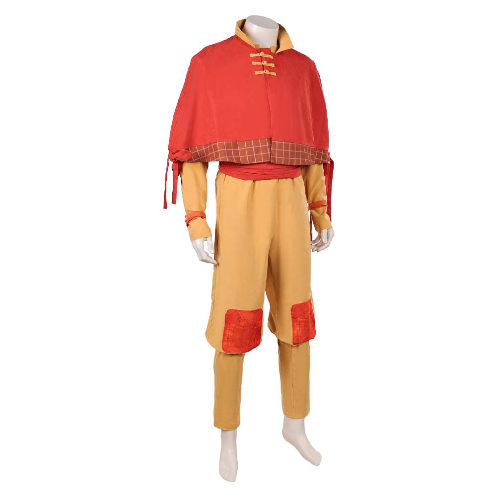 Cosplay Costume Aang Avatar: The Last Airbender 2(2026) TV Cosplay Tenue Orange et Jaune Homme