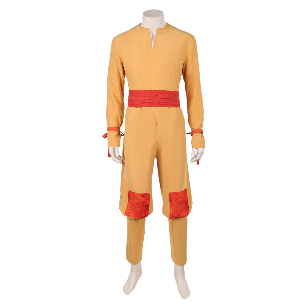 Cosplay Costume Aang Avatar: The Last Airbender 2(2026) TV Cosplay Tenue Orange et Jaune Homme