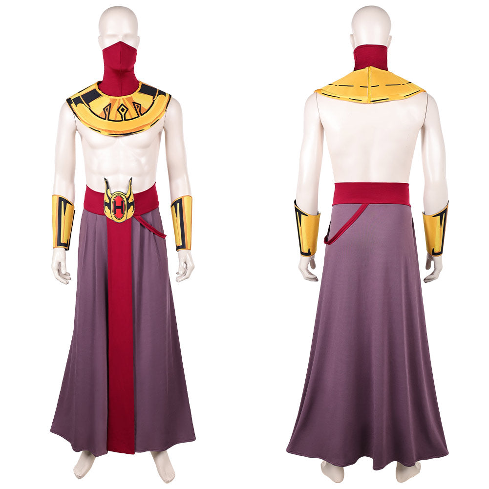 Cosplay Costume Aang Avatar: The Last Airbender 2(2026) TV Cosplay Tenue Orange et Jaune Homme
