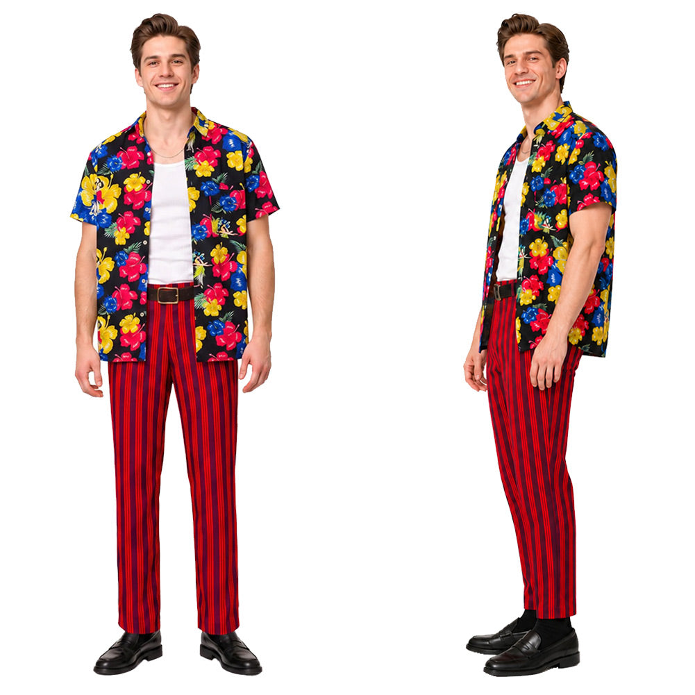 Cosplay Costume Ace Ventura Ace Ventura Jr.: Pet Detective Film Cosplay Tenue Rouge Homme