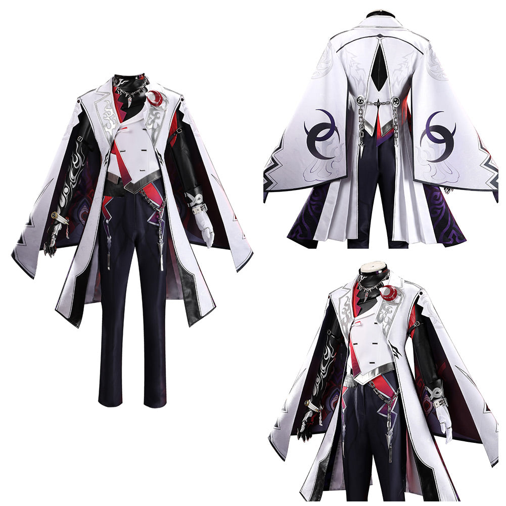 Cosplay Costume Ashveil Honkai: Star Rail Jeu Cosplay Tenue Blanche et Noire Homme