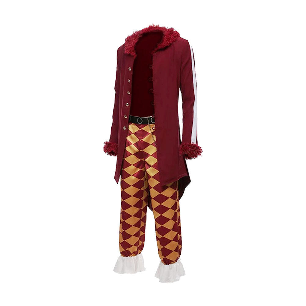 Cosplay Costume Bartolomeo One Piece Dressrosa Arc Anime Cosplay Tenue Rouge Homme