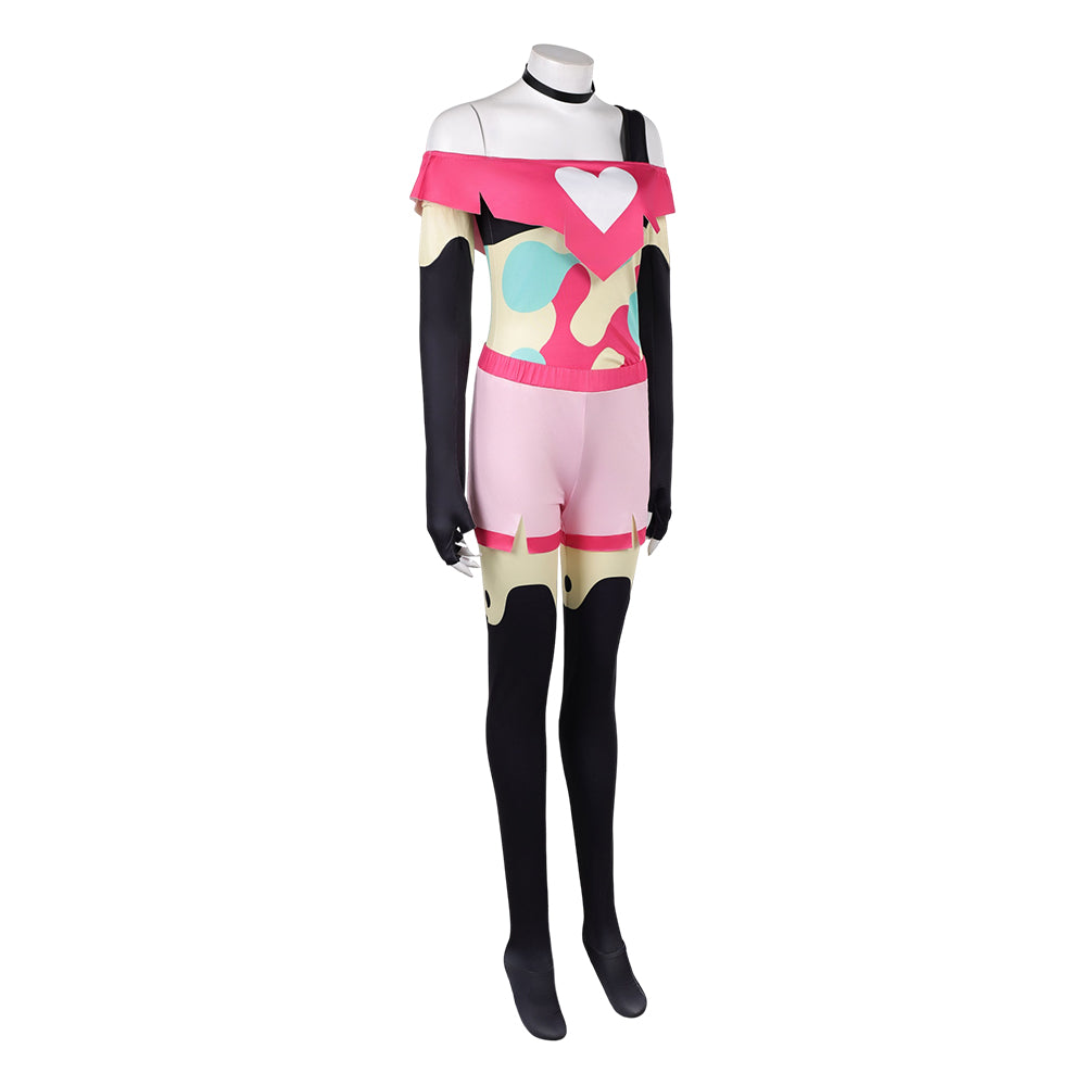 Cosplay Costume Beelzebub Helluva Boss TV Cosplay Tenue Rose Femme