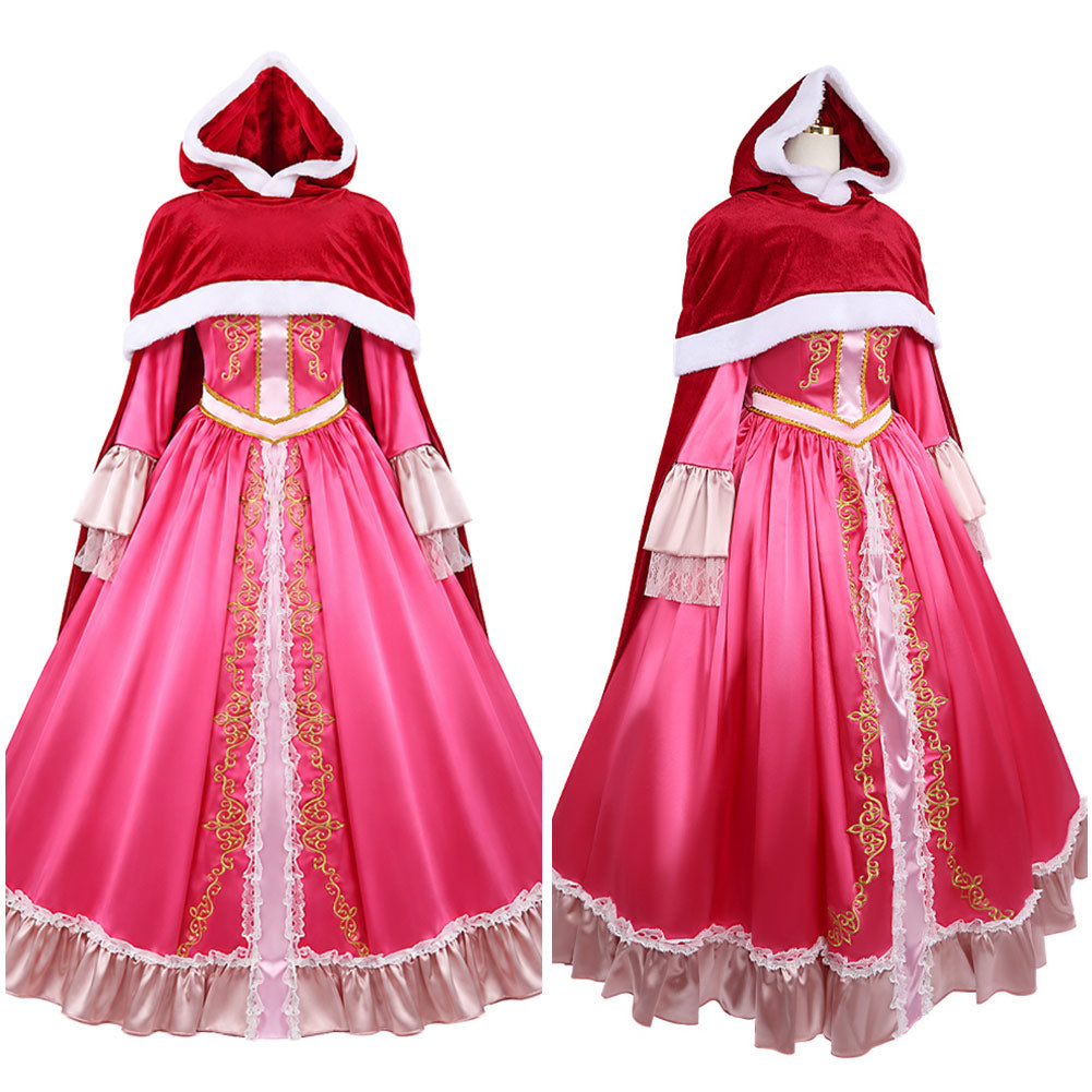 Cosplay Costume Belle La Belle et la Bête Film Cosplay Robe Rose Femme