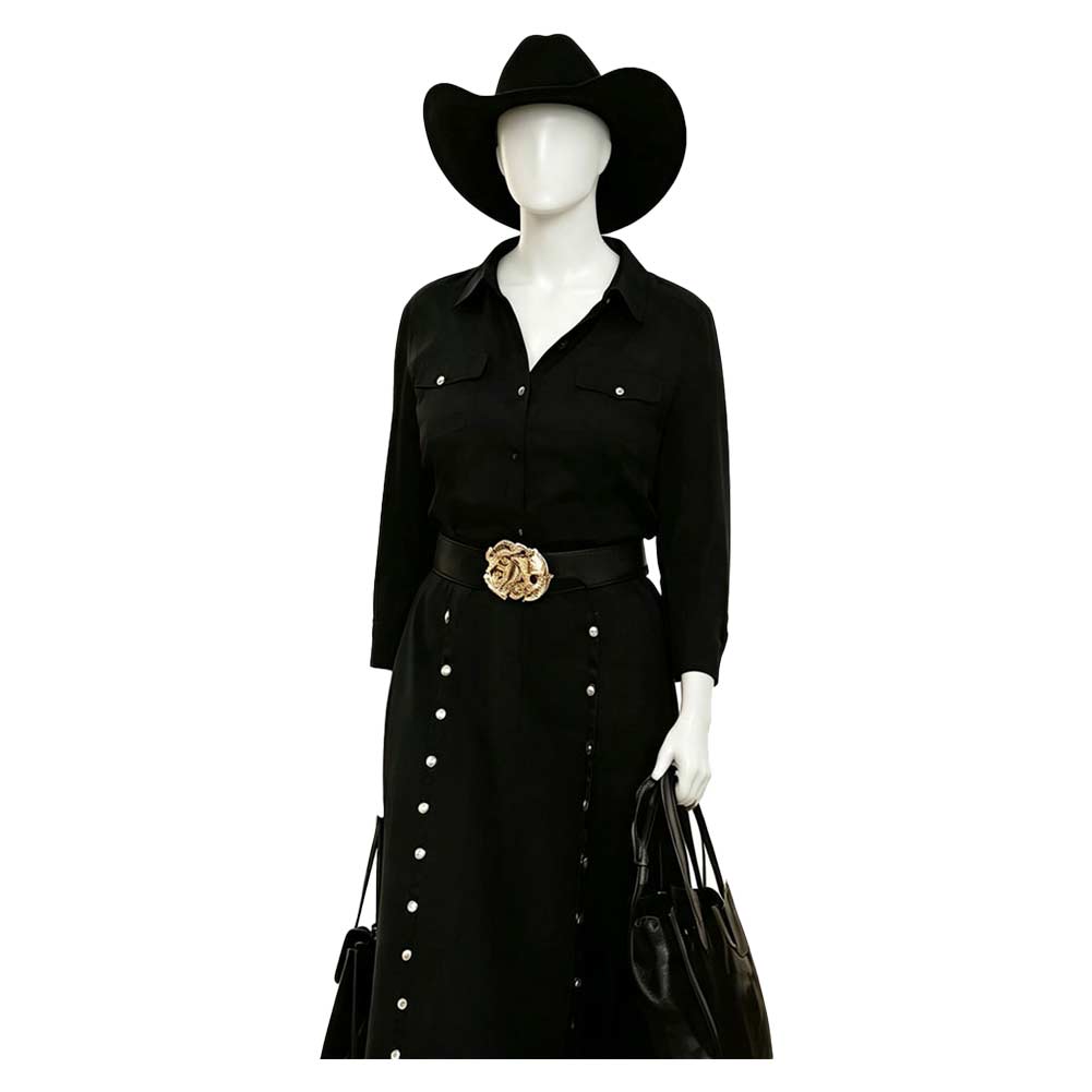 Cosplay Costume Beulah Dutton Ranch(2026) TV Cosplay Robe Noire Femme