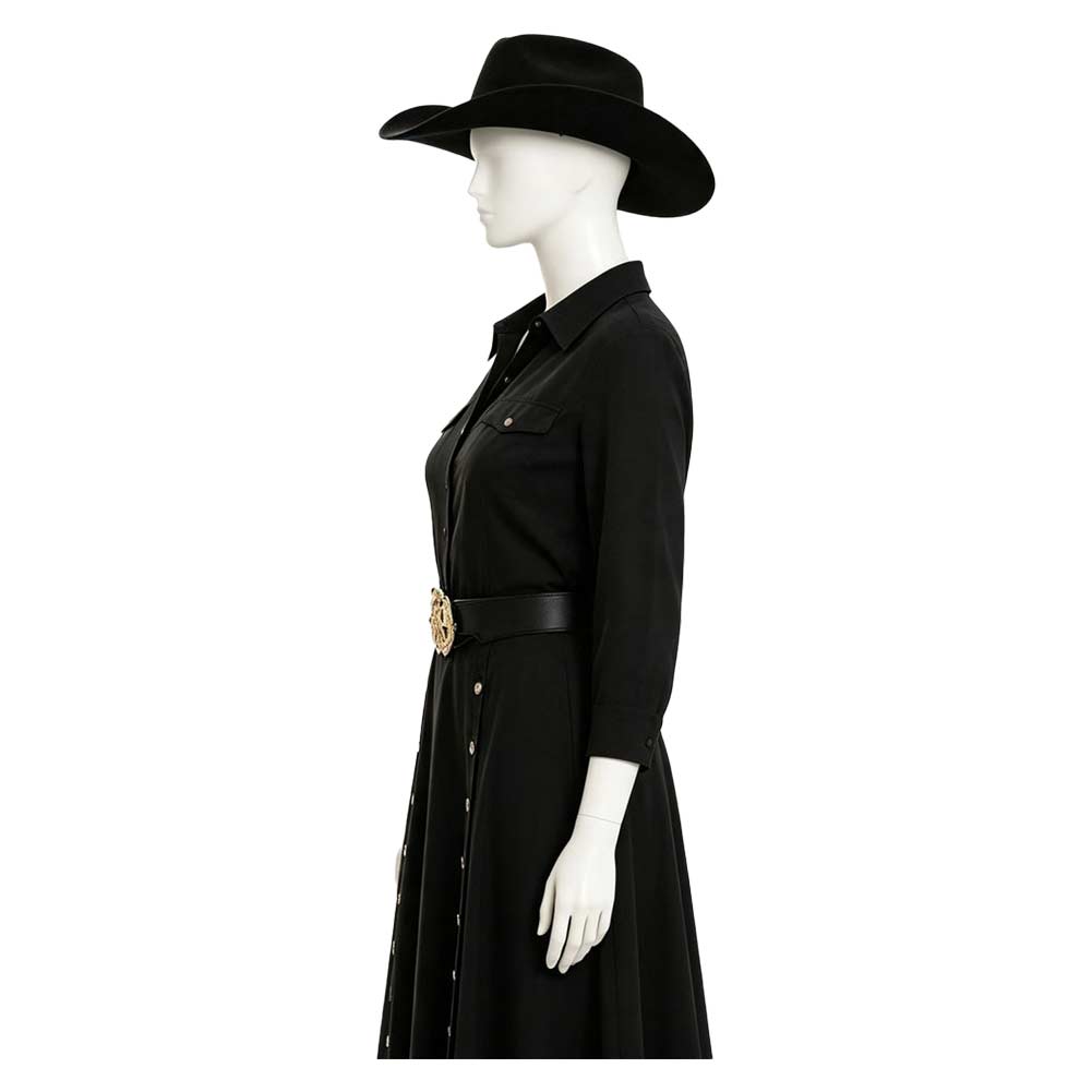 Cosplay Costume Beulah Dutton Ranch(2026) TV Cosplay Robe Noire Femme