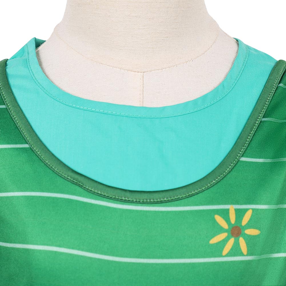 Cosplay Costume Bonnie Film Cosplay Robe Verte Enfant avec Chaussettes