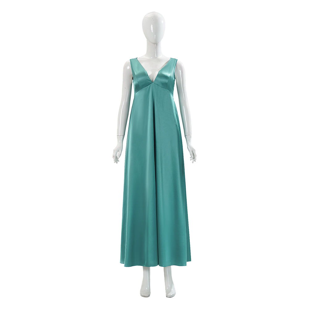 Cosplay Costume Carrie(2026) TV Cosplay Robe Longue Décolleté V Drapé Verte Femme