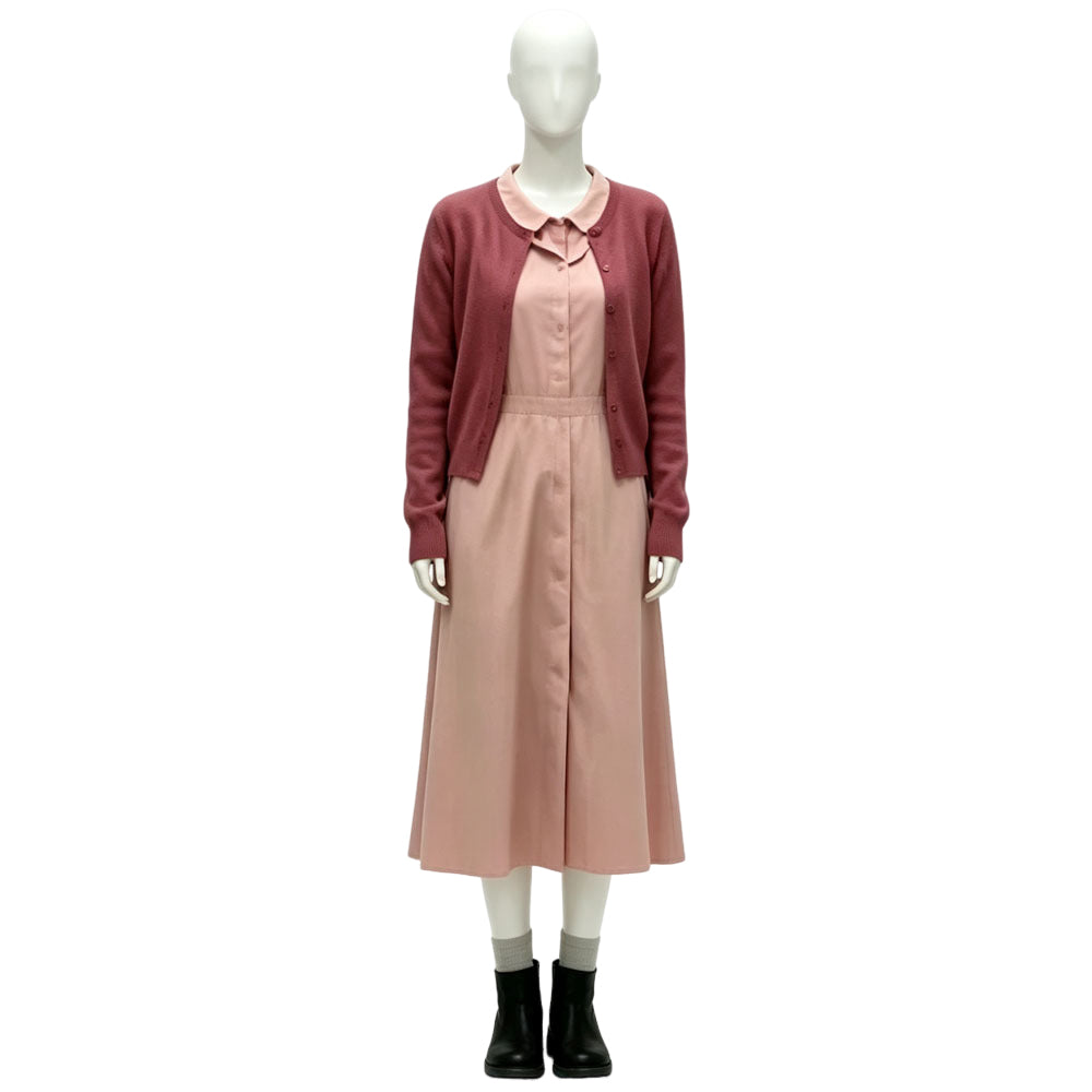 Cosplay Costume Carrie(2026) TV Cosplay Robe Rose+Veste Rouge Femme