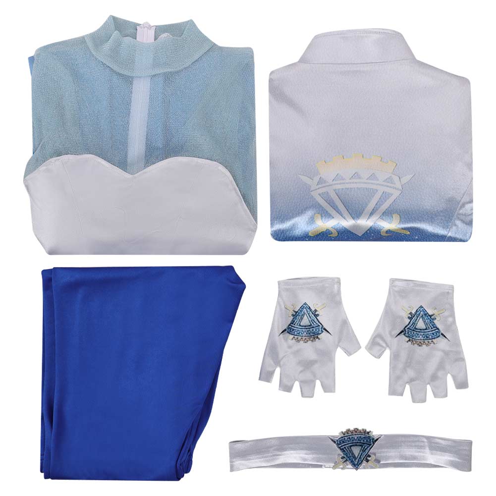 Cosplay Costume Chloe Descendants: Wicked Wonderland(2026) Film Cosplay Tenue Bleue et Blanche Femme