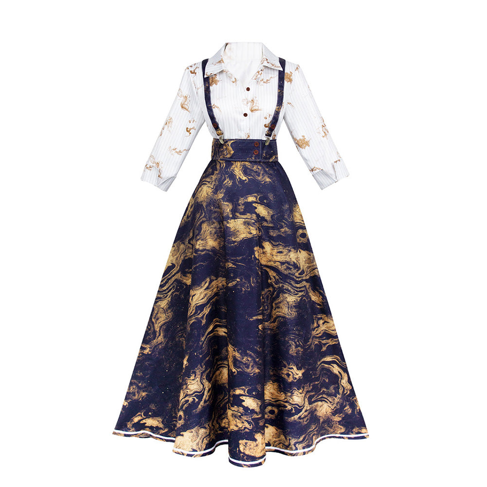 Cosplay Costume Clair‌ Clair Obscur：Expedition 33 Jeu Cosplay Robe Noire et Jaune Femme