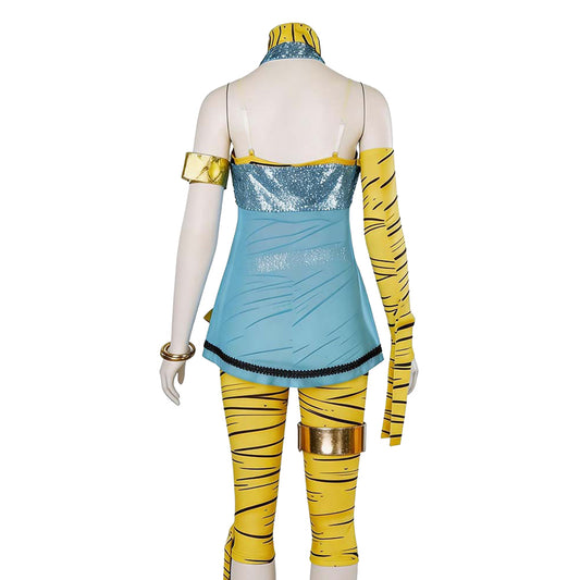Cosplay Costume Cleo De Nile Monster High TV Cosplay Tenue Bleue et Jaune Femme