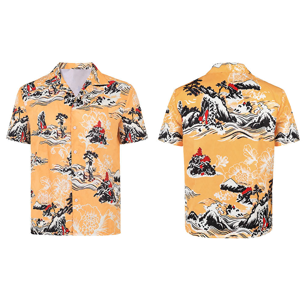 Cosplay Costume Cliff The Adventures of Cliff Booth(2026) Film Cosplay Chemise Orange Homme