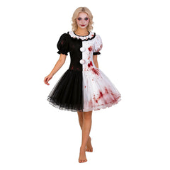 Cosplay Costume Clown Terrifier 4(2026) Film Cosplay Robe Blanche et Noire Enfant
