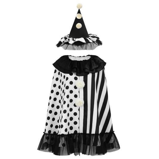 Cosplay Costume Clown Terrifier Film Cosplay Robe Noire et Blanche Femme