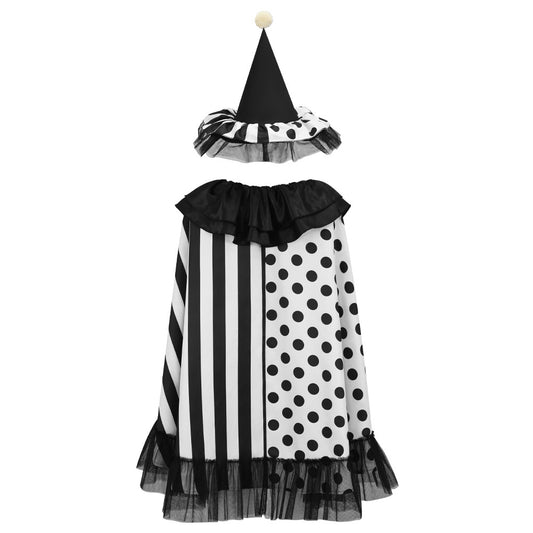 Cosplay Costume Clown Terrifier Film Cosplay Robe Noire et Blanche Femme