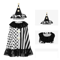 Cosplay Costume Clown Terrifier Film Cosplay Robe Noire et Blanche Femme