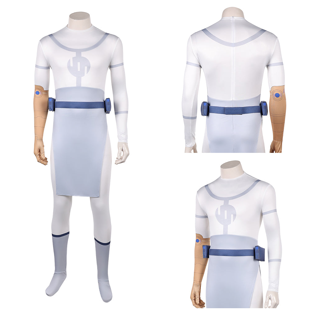 Cosplay Costume Conquest Viltrumite Invincible 4(2026) TV Cosplay Combinaison Grise+Ceinture Bleue Homme
