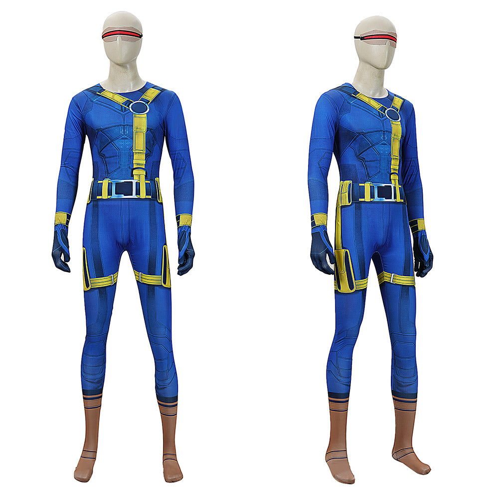 Cosplay Costume Cyclops Avengers 5(2026) Film Cosplay Combinaison Bleue Homme