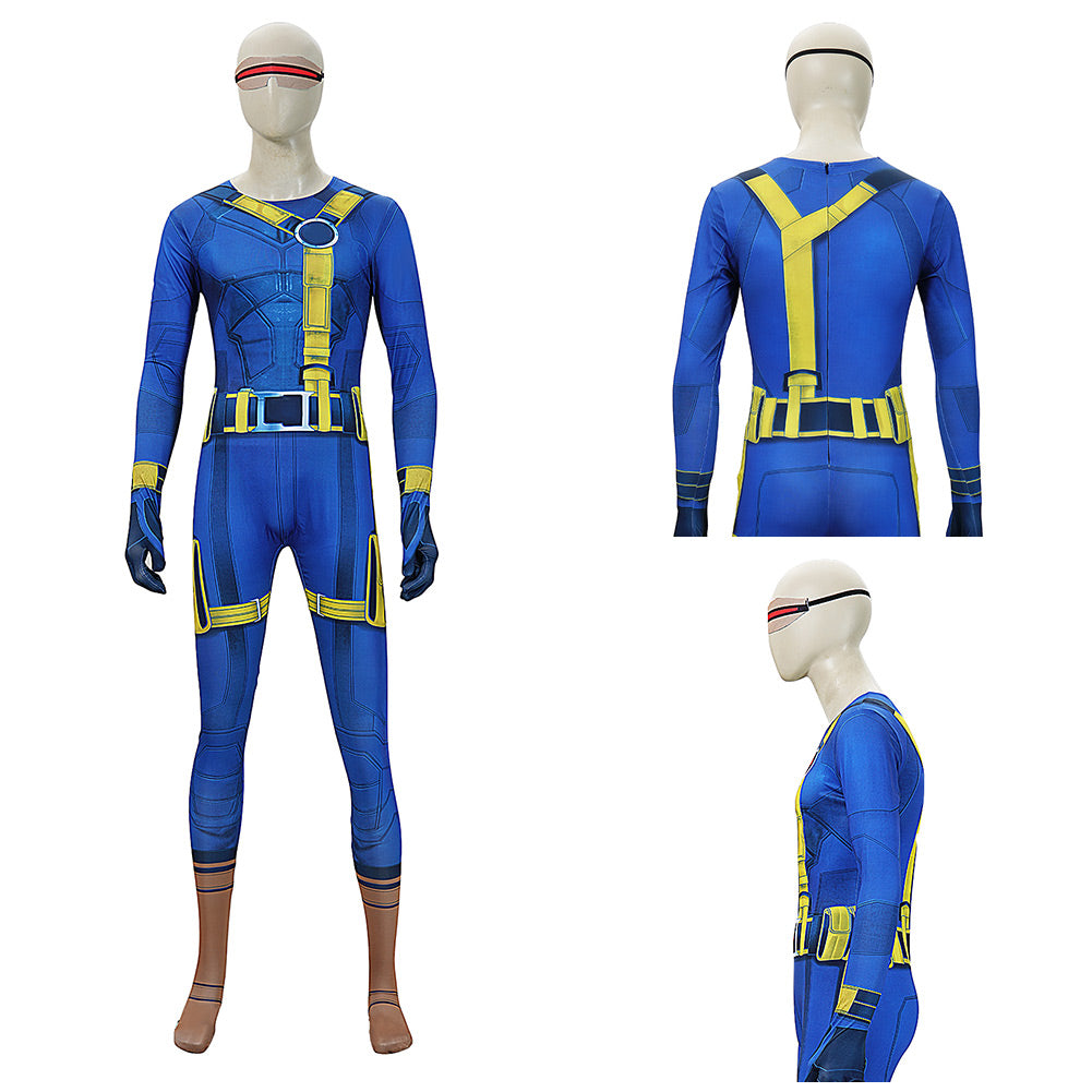 Cosplay Costume Cyclops Avengers 5(2026) Film Cosplay Combinaison Bleue Homme
