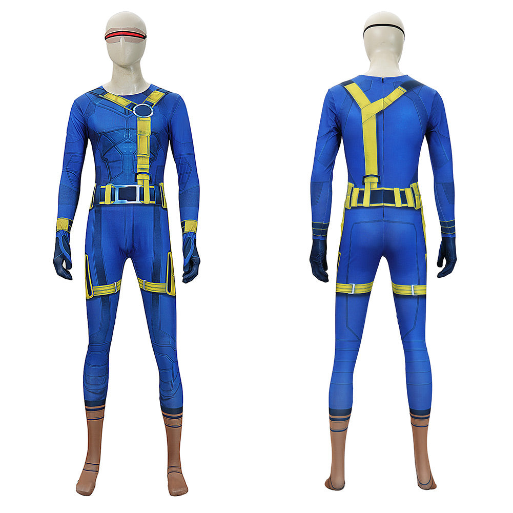 Cosplay Costume Cyclops Avengers 5(2026) Film Cosplay Combinaison Bleue Homme
