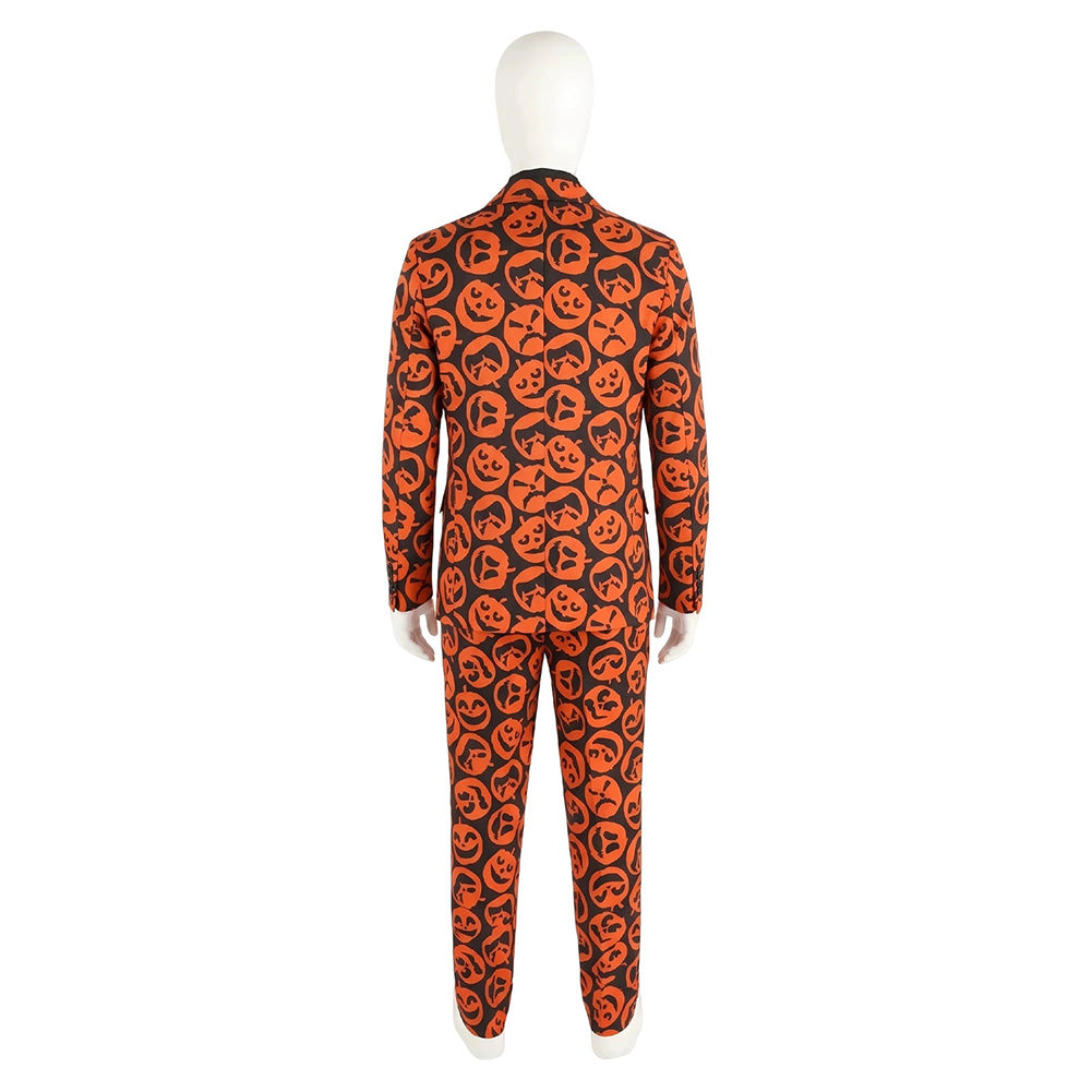 Cosplay Costume David S. Pumpkins Saturday Night Live TV Show Cosplay Tenue Orange Homme