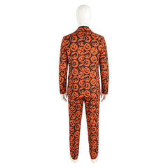 Cosplay Costume David S. Pumpkins Saturday Night Live TV Show Cosplay Tenue Orange Homme