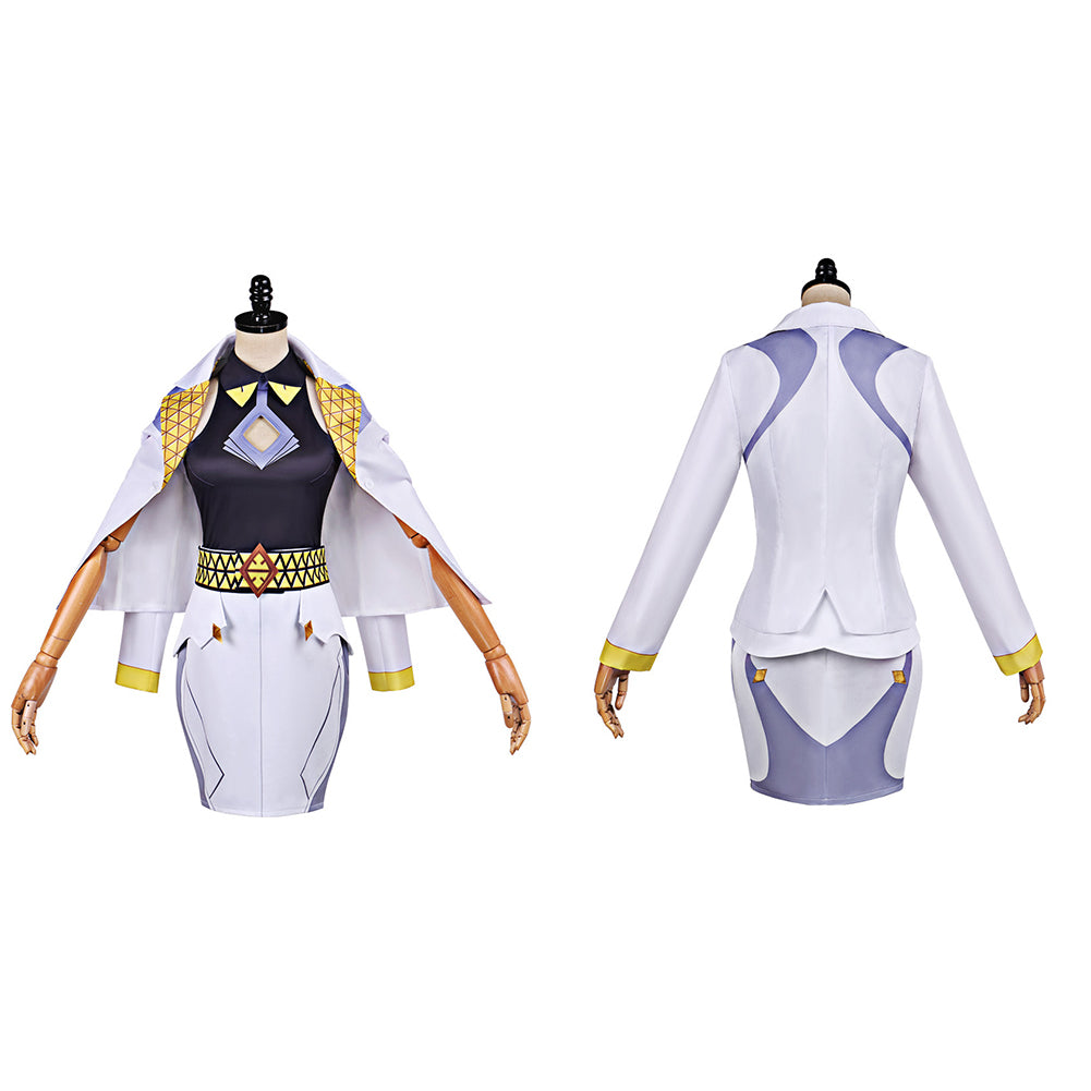 Cosplay Costume Domina Overwatch Jeu Cosplay Tenue Noire et Blanche Femme