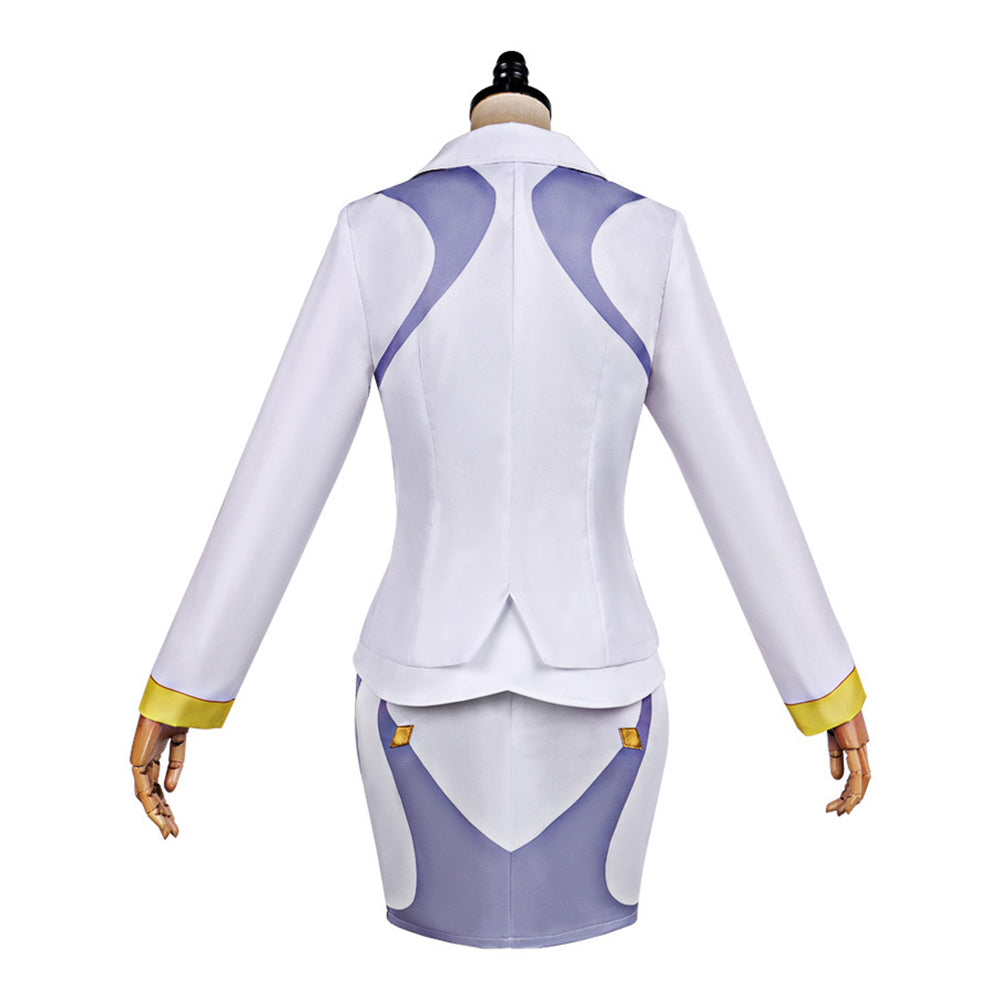 Cosplay Costume Domina Overwatch Jeu Cosplay Tenue Noire et Blanche Femme