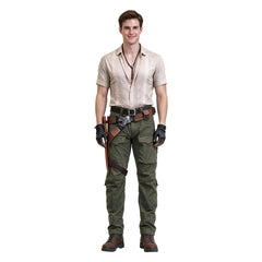Cosplay Costume Dr. Smolder Bravestone Jumanji: Open World(2026) Film Cosplay Tenue Beige et Verte Homme
