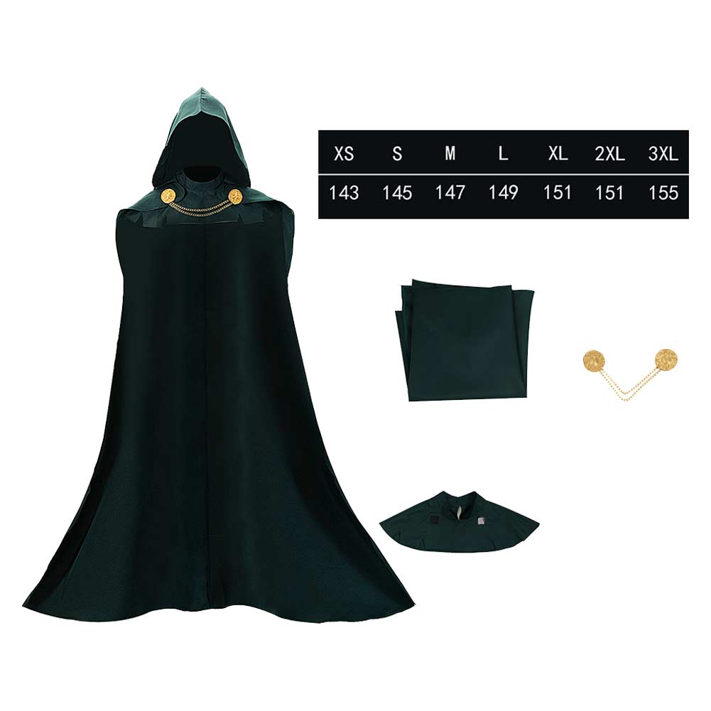 Cosplay Costume Dr.Doom Avengers 5(2026) Film Cosplay Cape Verte Homme