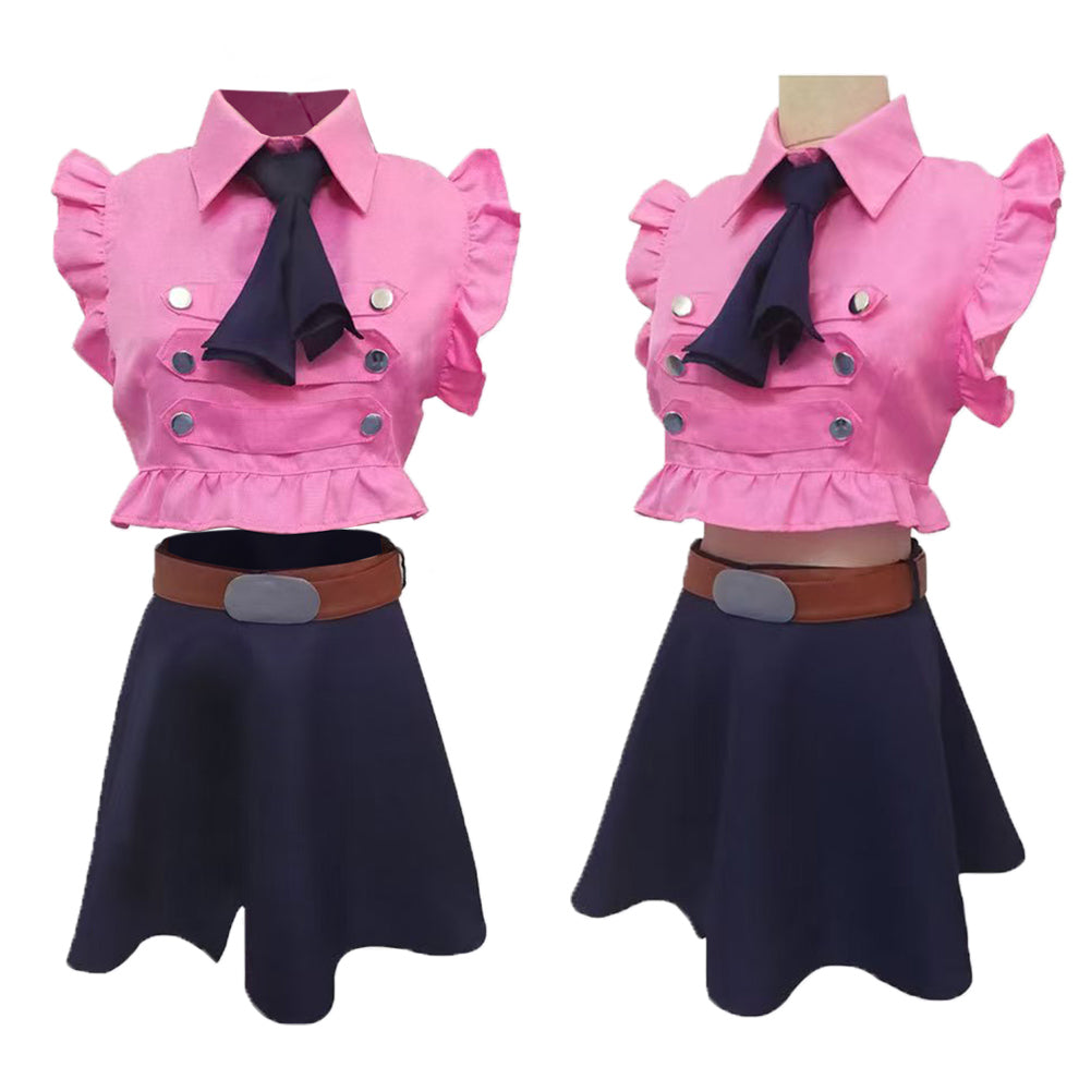 Cosplay Costume Elizabeth Liones The Seven Deadly Sins: Origin(2026) Jeu Cosplay Tenue Rose et Bleue Femme