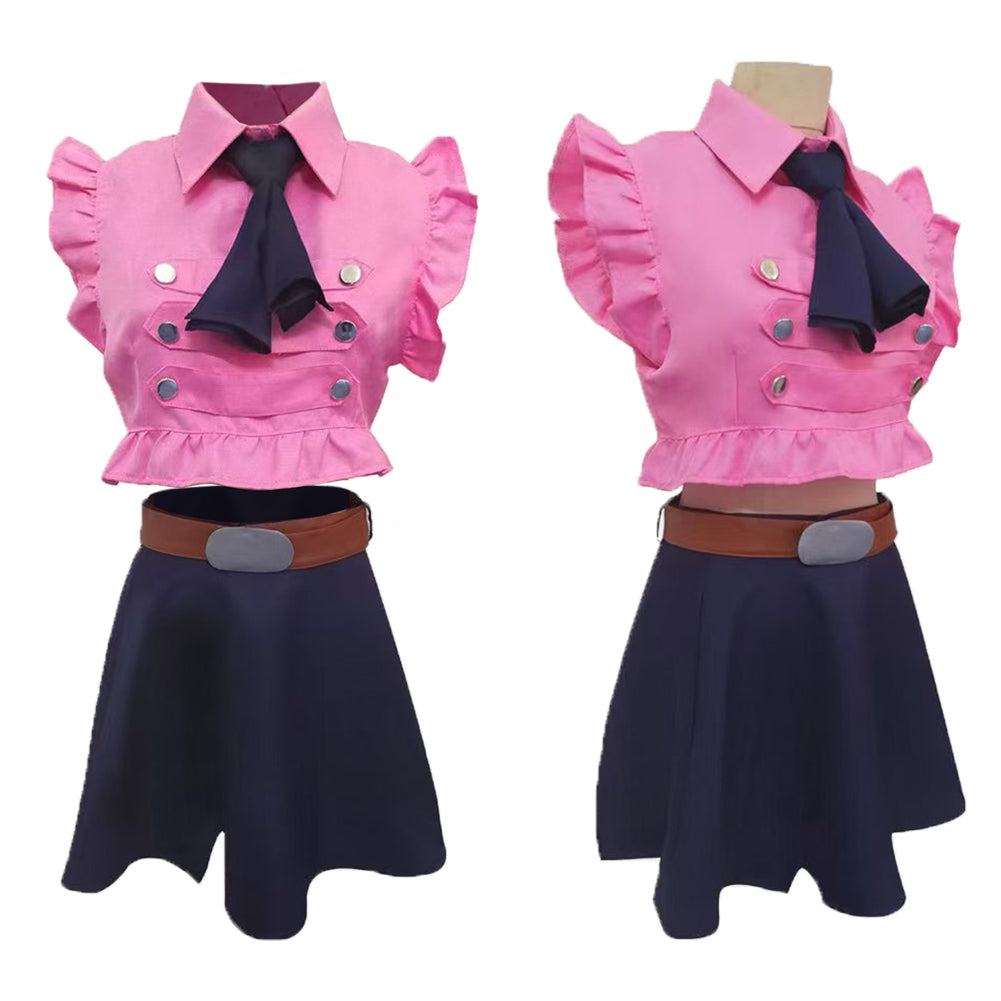 Cosplay Costume Elizabeth Liones The Seven Deadly Sins: Origin(2026) Jeu Cosplay Tenue Rose et Bleue Femme