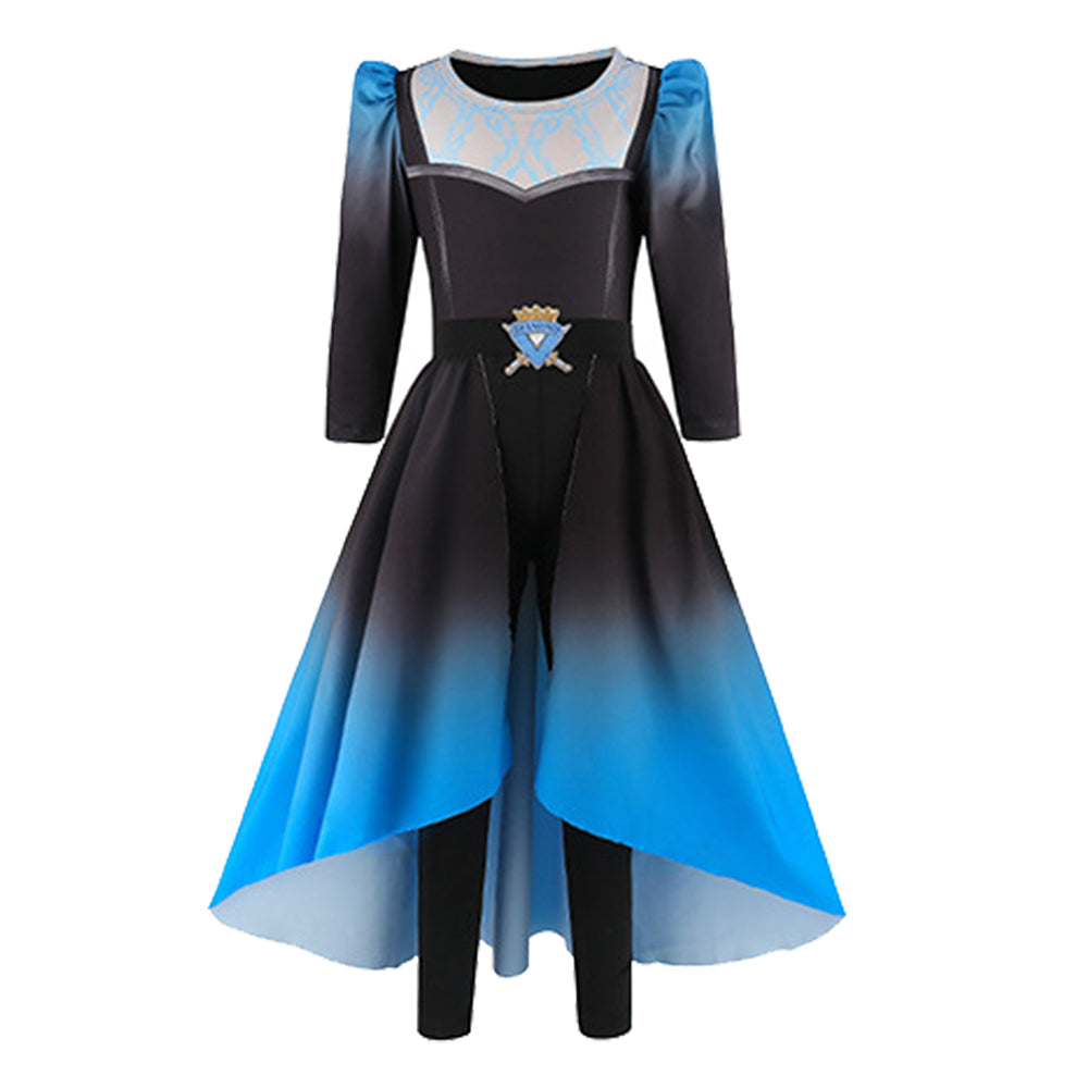 Cosplay Costume Enfant Chloe Charming Descendants: Wicked Wonderland(2026) Film Cosplay Robe Bleue et Noire