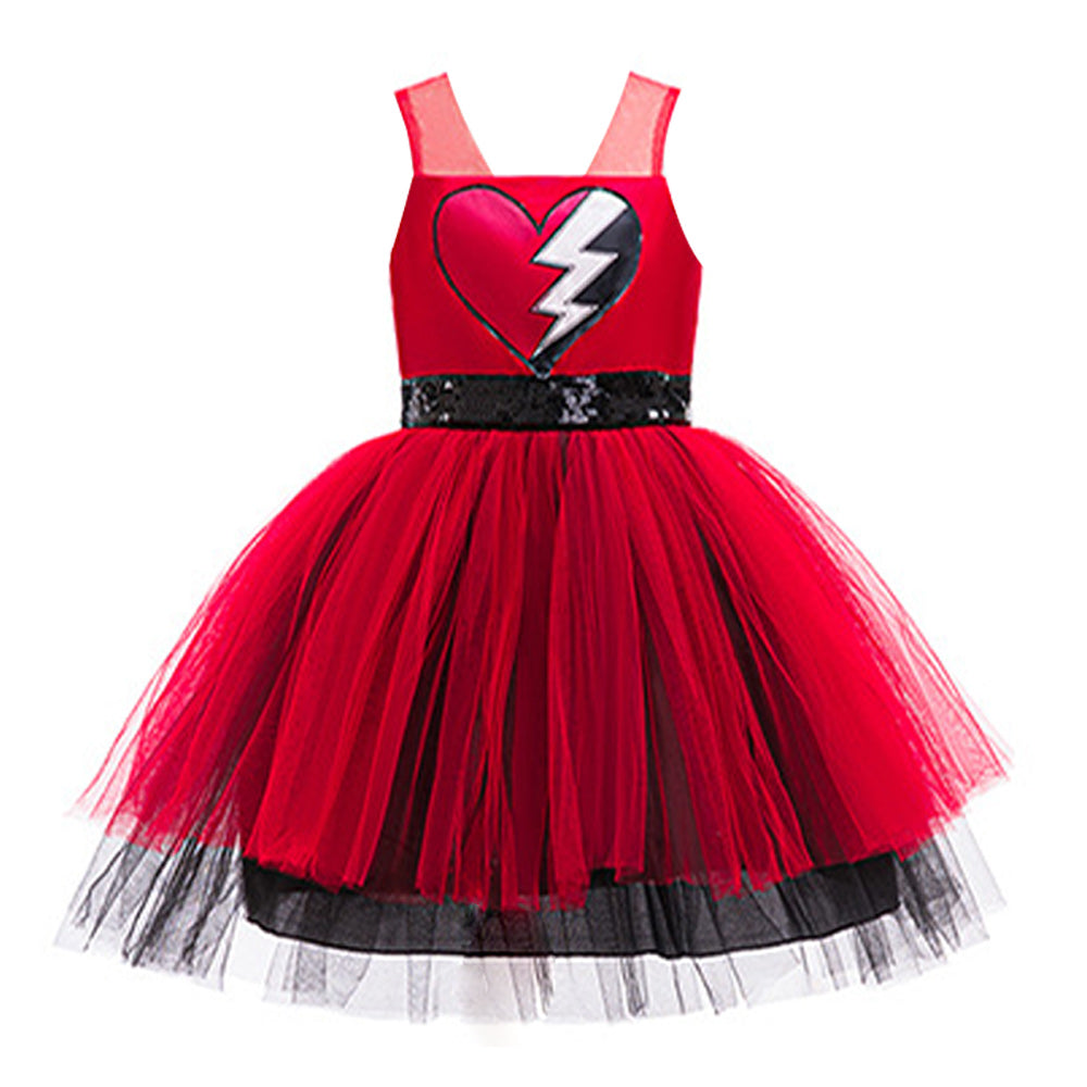 Cosplay Costume Enfant Red Descendants: Wicked Wonderland(2026) Film Cosplay Robe en Tulle Rouge
