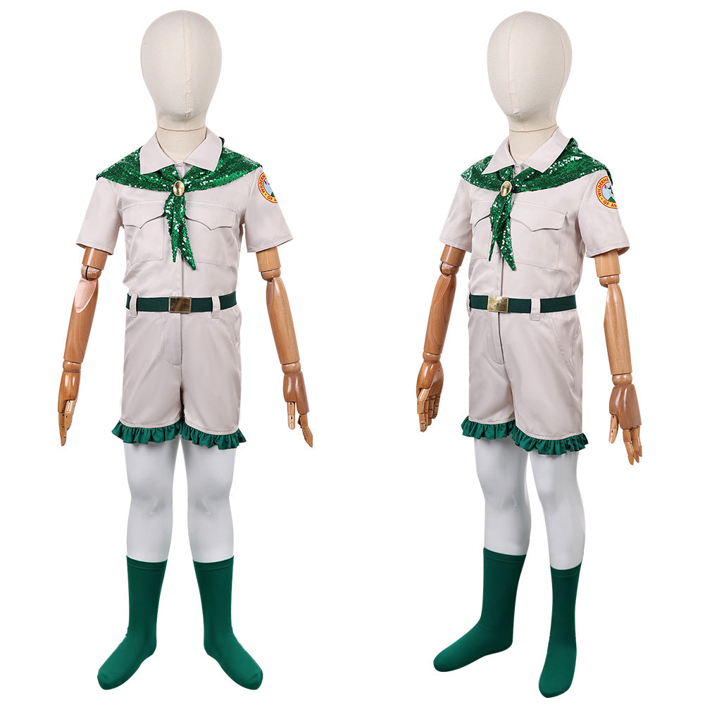Cosplay Costume Enfant Scout Troop Beverly Hills(1989) Film Cosplay Uniforme Beige et Vert