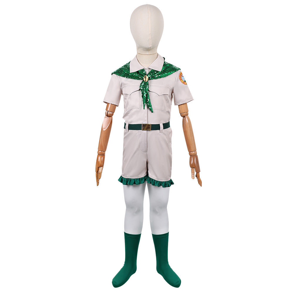 Cosplay Costume Enfant Scout Troop Beverly Hills(1989) Film Cosplay Uniforme Beige et Vert