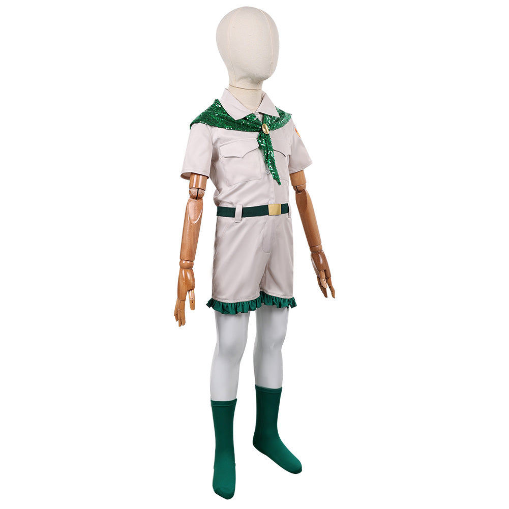 Cosplay Costume Enfant Scout Troop Beverly Hills(1989) Film Cosplay Uniforme Beige et Vert
