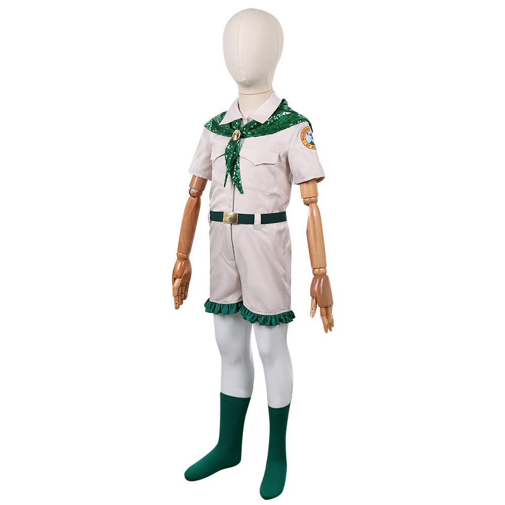 Cosplay Costume Enfant Scout Troop Beverly Hills(1989) Film Cosplay Uniforme Beige et Vert