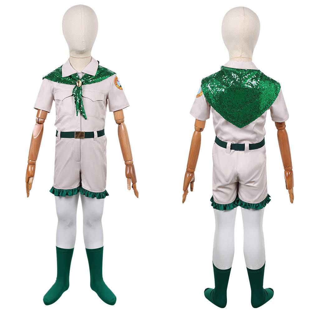 Cosplay Costume Enfant Scout Troop Beverly Hills(1989) Film Cosplay Uniforme Beige et Vert