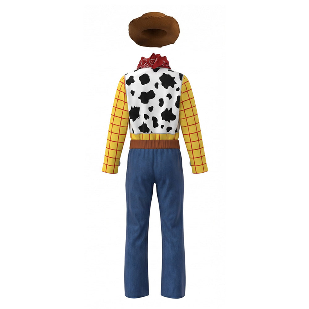 Cosplay Costume Enfant Woody Film Cosplay Tenue Jaune et Bleue