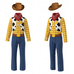 Cosplay Costume Enfant Woody Film Cosplay Tenue Jaune et Bleue