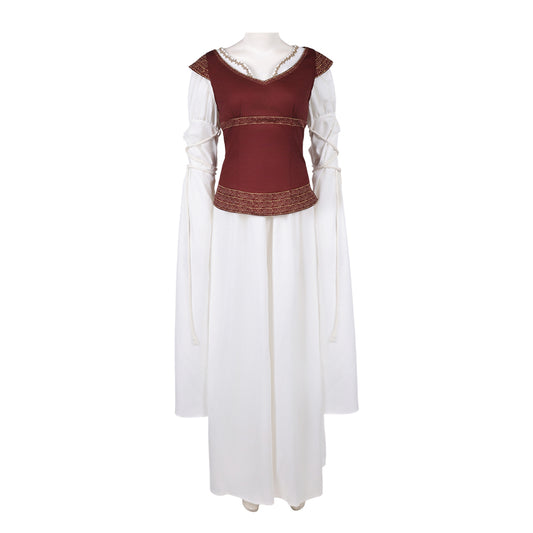 Cosplay Costume Eowyn The Lord of the Rings(2026) Film Cosplay Robe Blanche et Rouge Femme