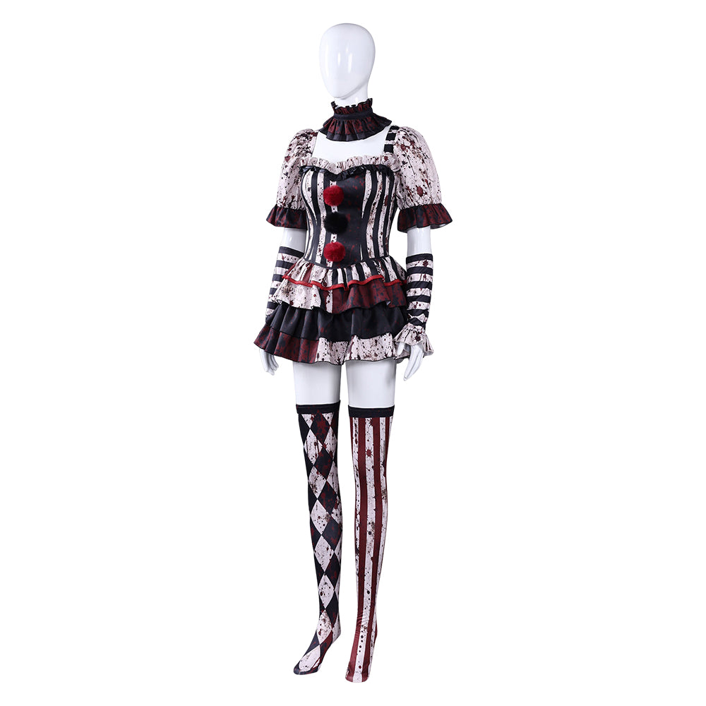 Cosplay Costume Femme Art The Clown Terrifier 4(2026) Film Cosplay Tenue Noire Taché de Sang