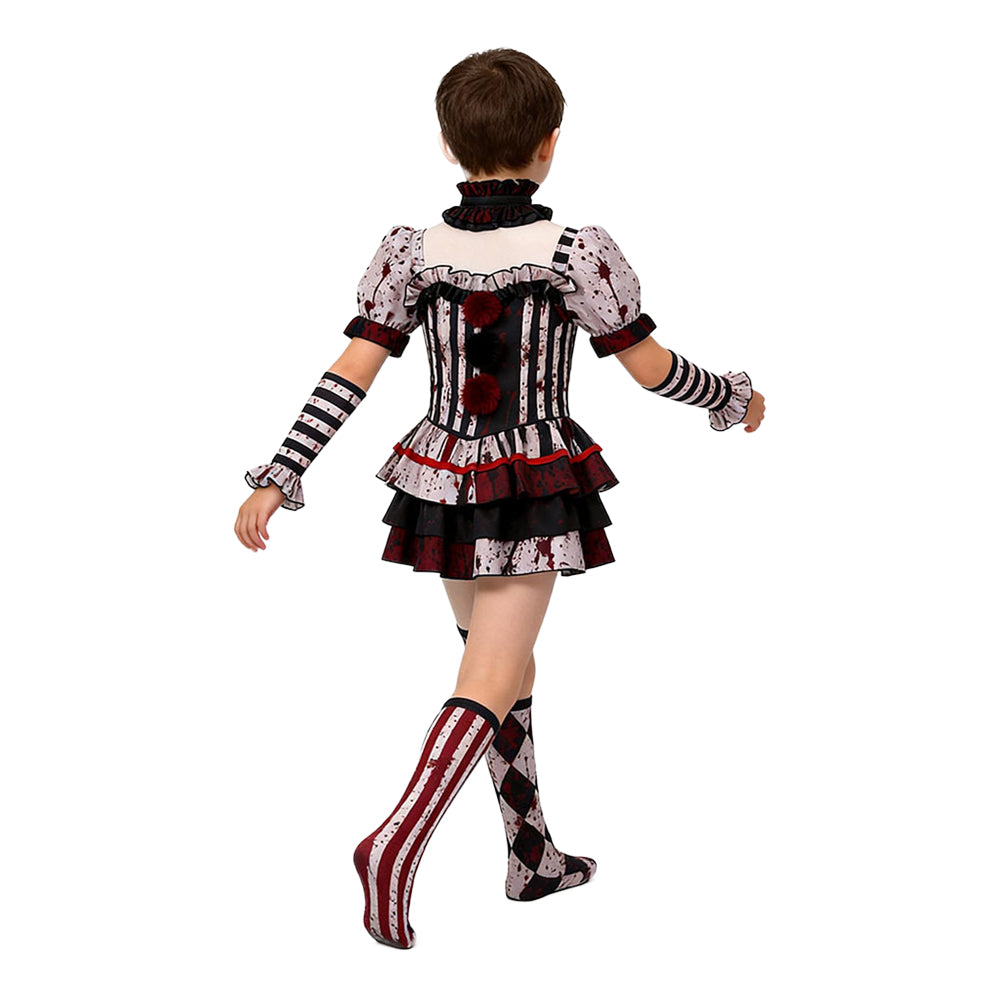 Cosplay Costume Fille Terrifier 4(2026) Film Cosplay Tenue Noire Taché de Sang Enfant