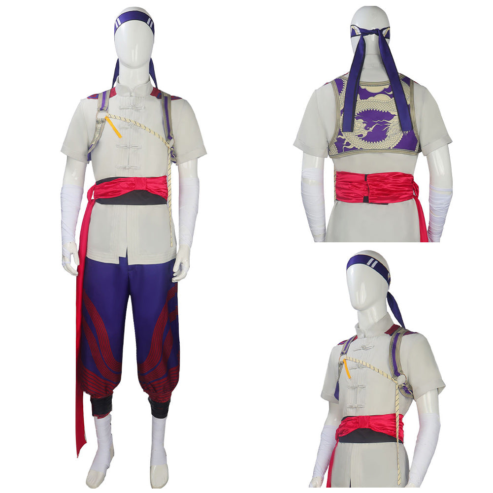Cosplay Costume Fire God Liu Kang Mortal Kombat 2(2026) Film Cosplay Tenue Grise Homme