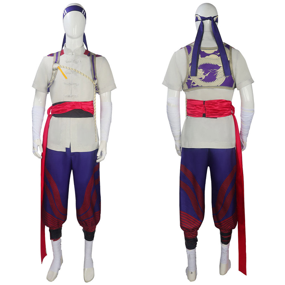 Cosplay Costume Fire God Liu Kang Mortal Kombat 2(2026) Film Cosplay Tenue Grise Homme