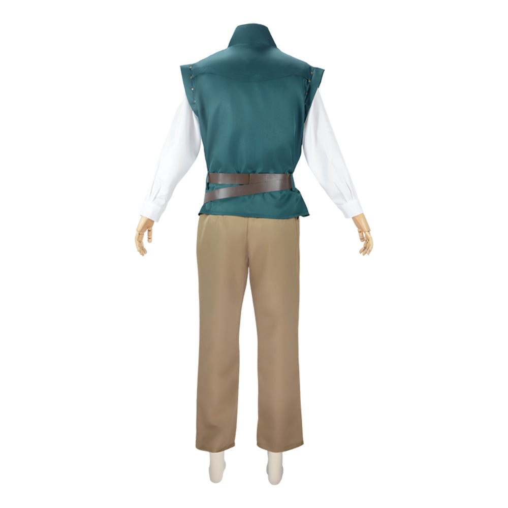 Cosplay Costume Flynn Rider Raiponce Film Cosplay Tenue Verte et Marron Homme
