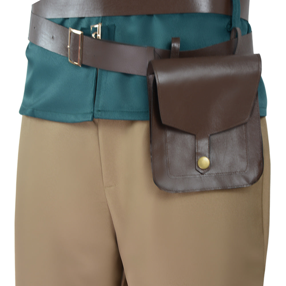 Cosplay Costume Flynn Rider Raiponce Film Cosplay Tenue Verte et Marron Homme