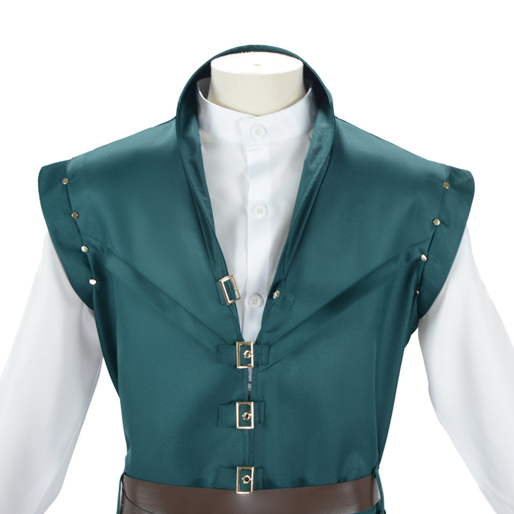 Cosplay Costume Flynn Rider Raiponce Film Cosplay Tenue Verte et Marron Homme